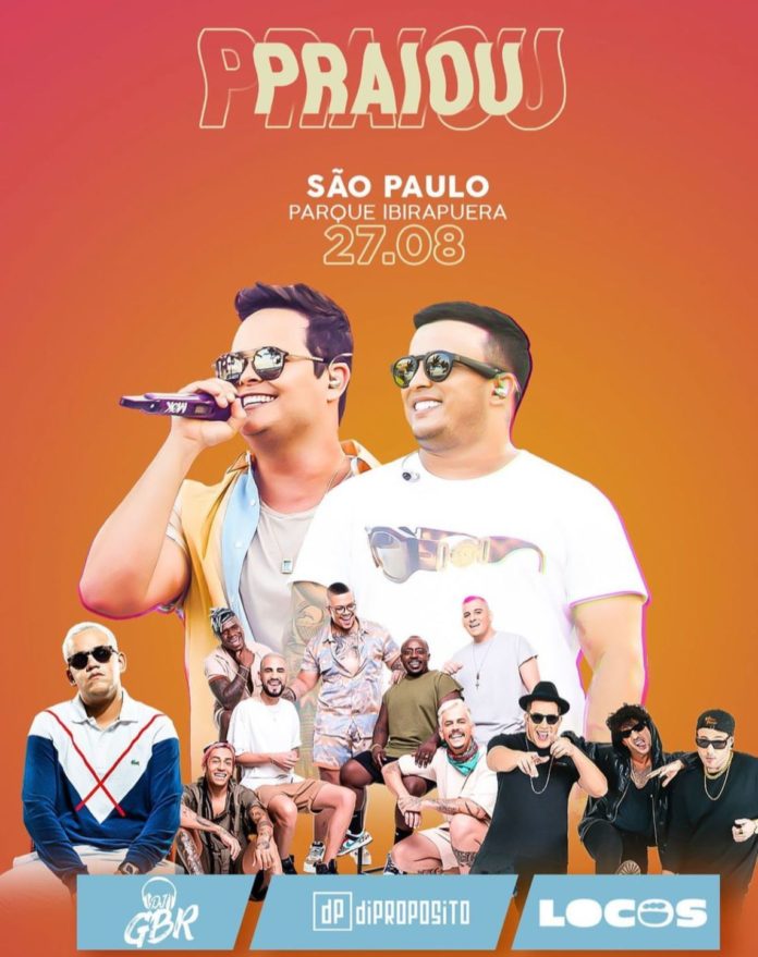 Praiou vai agitar São Paulo no 27 de agosto com funk, pagode e os hits da dupla sertaneja (Divulgação)
